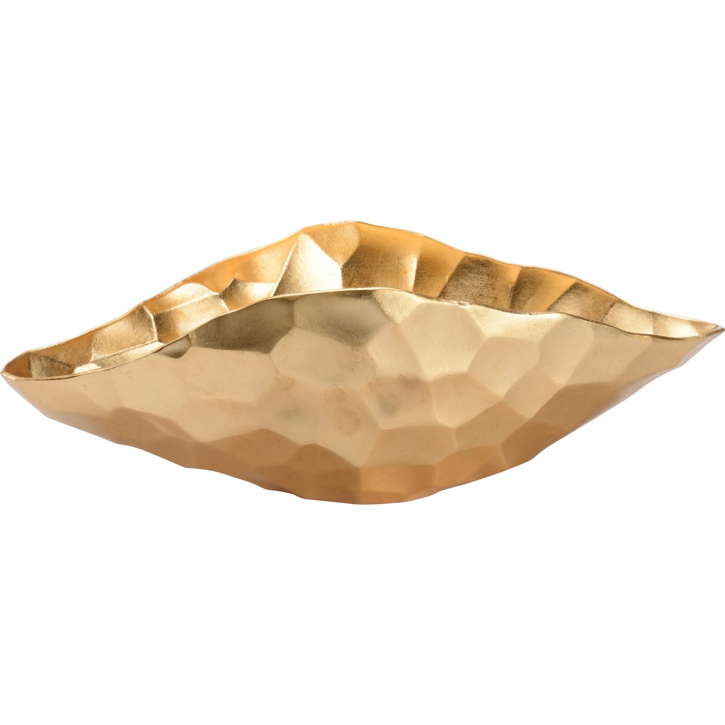 002 SI-2105777 | Additional Silo | Gold Oval Geometric Bowl by Chelsea House in gold. Made from unique in a unique style.