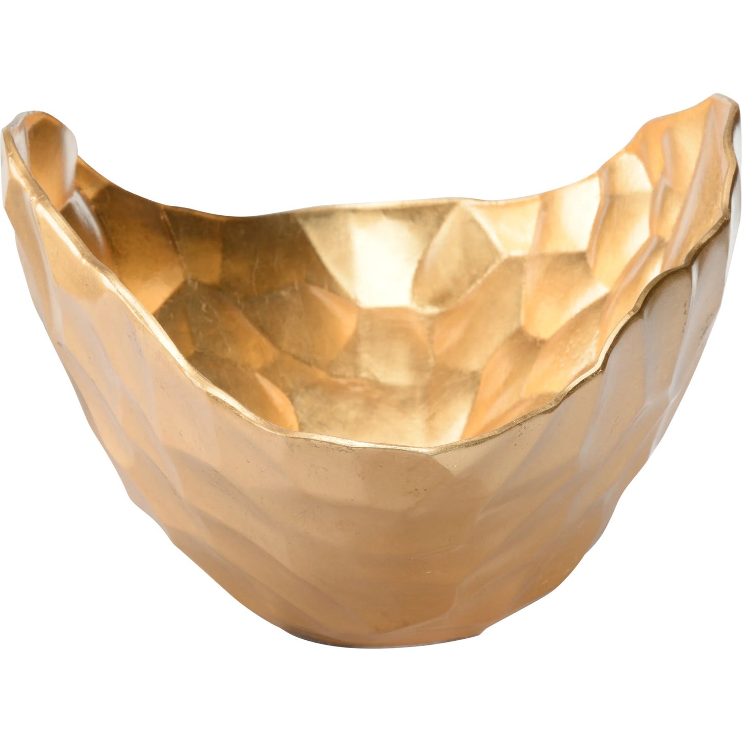003 SI-2105777 | Closeup | Gold Oval Geometric Bowl by Chelsea House in gold. Made from unique in a unique style.