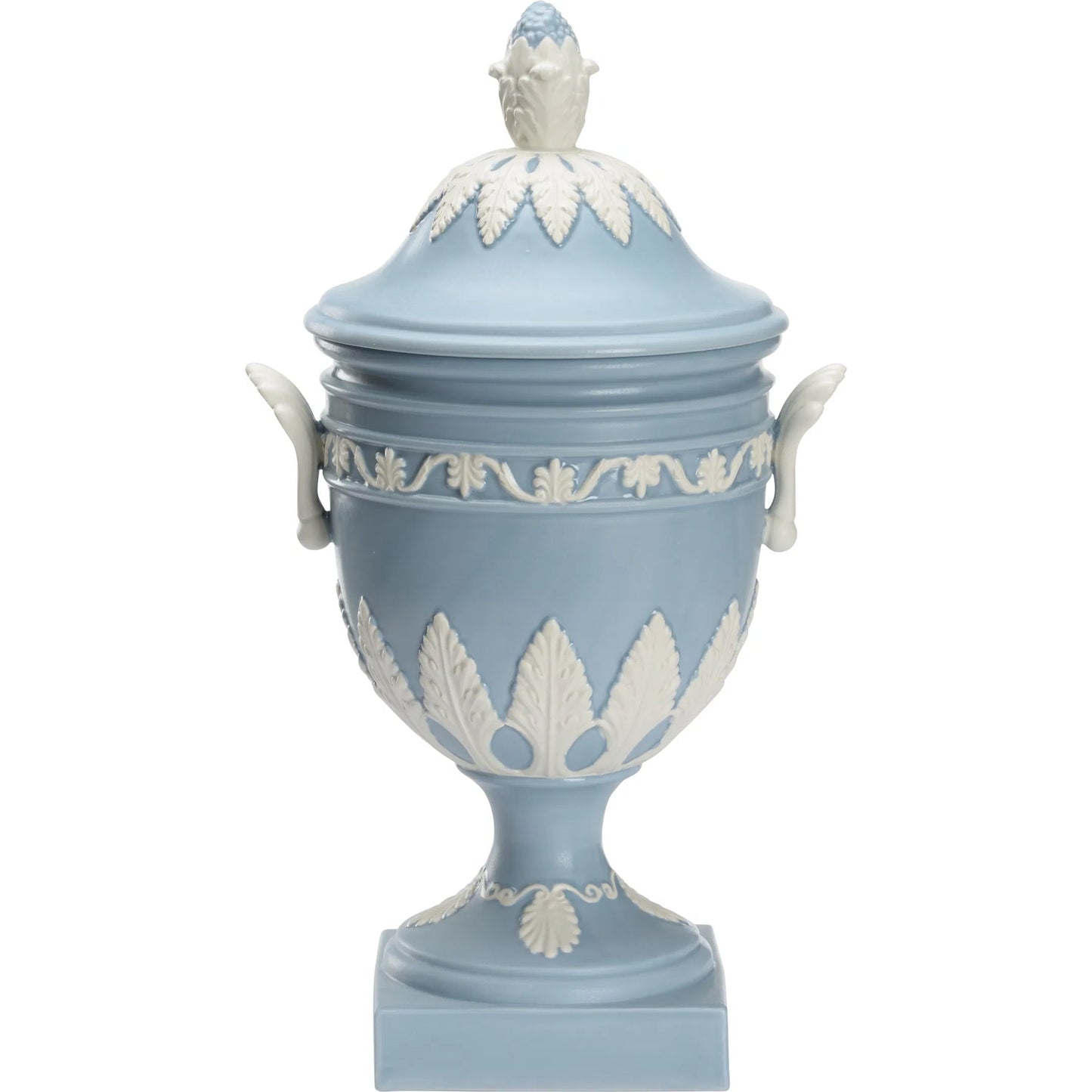003 SI-2105780 | Additional Silo | Wedgewood Urn by Chelsea House in light blue, ivory matte glaze. Made from unique in a traditional style.