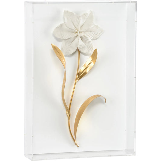 001 SI-2105825 | Primary Silo | Porcelain Flowers - A by Chelsea House in clear, white, gold leaf. Made from unique in a modern style.