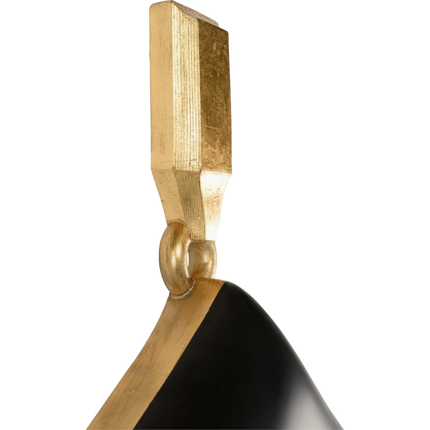 006 SI-2105872 | Closeup | Cabochon Pendant Mirror by Chelsea House in matte black, gold leaf, beveled. Made from unique in a modern style.