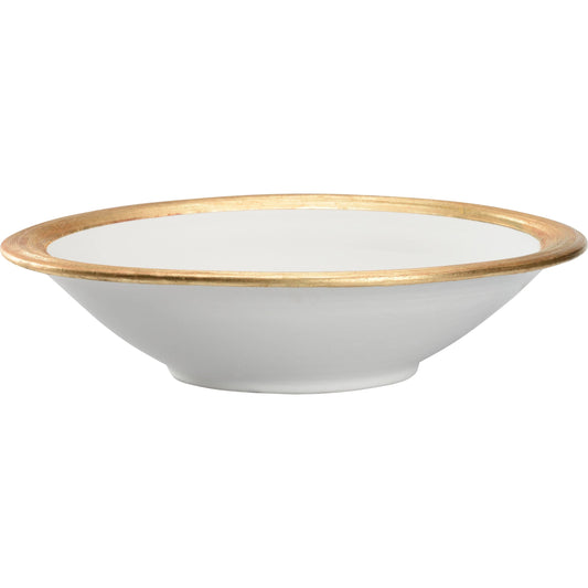 Terrazza Bowl by Chelsea House in white glaze, gold leaf. Made from unique in a modern style.
