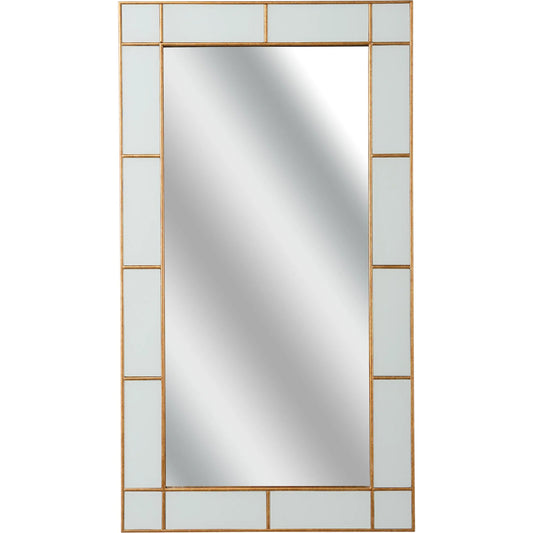 001 SI-2105928 | Primary Silo | Herman Hesse Mirror by Chelsea House in gold leaf, gray, clear. Made from unique in a transitional style.