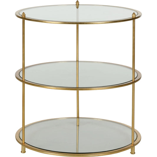 Regal Side Table by Chelsea House in gold and gold leaf, tempered. Made from unique in a transitional style.