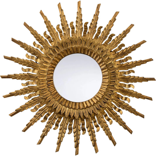 Illuminate Mirror by Chelsea House in antique gold, convex, clear. Made from unique in a traditional style.