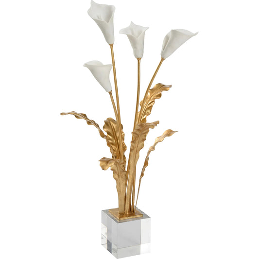001 SI-2105993 | Primary Silo | Calla Lily Flower by Chelsea House in gold leaf, matte white, clear. Made from unique in a modern style.