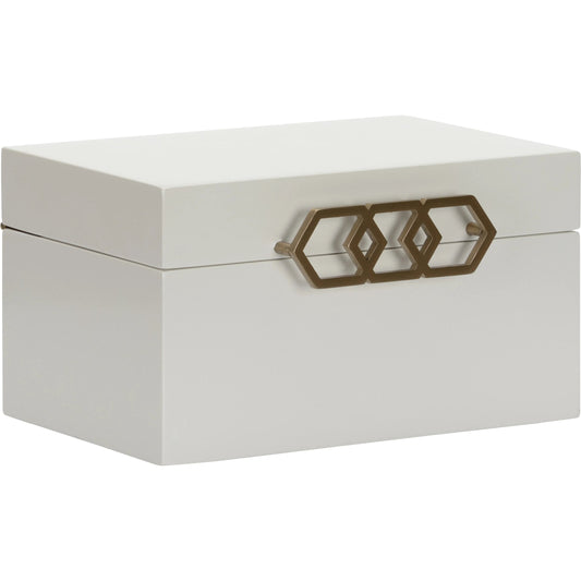 Tiffany Box by Chelsea House in white, antique brass. Made from unique in a modern style.