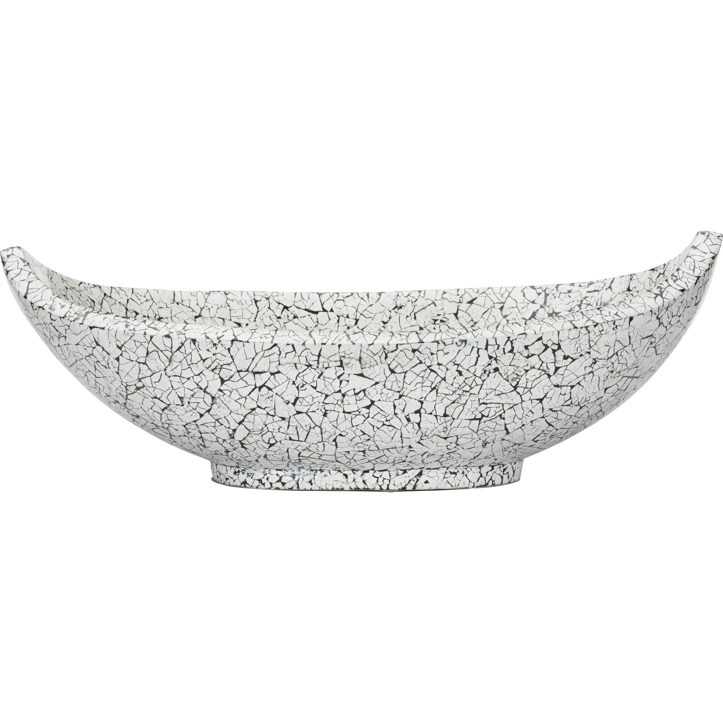 006 SI-2106022 | Additional Silo | Crackled Long Bowl by Chelsea House in black, white. Made from unique in a unique style.