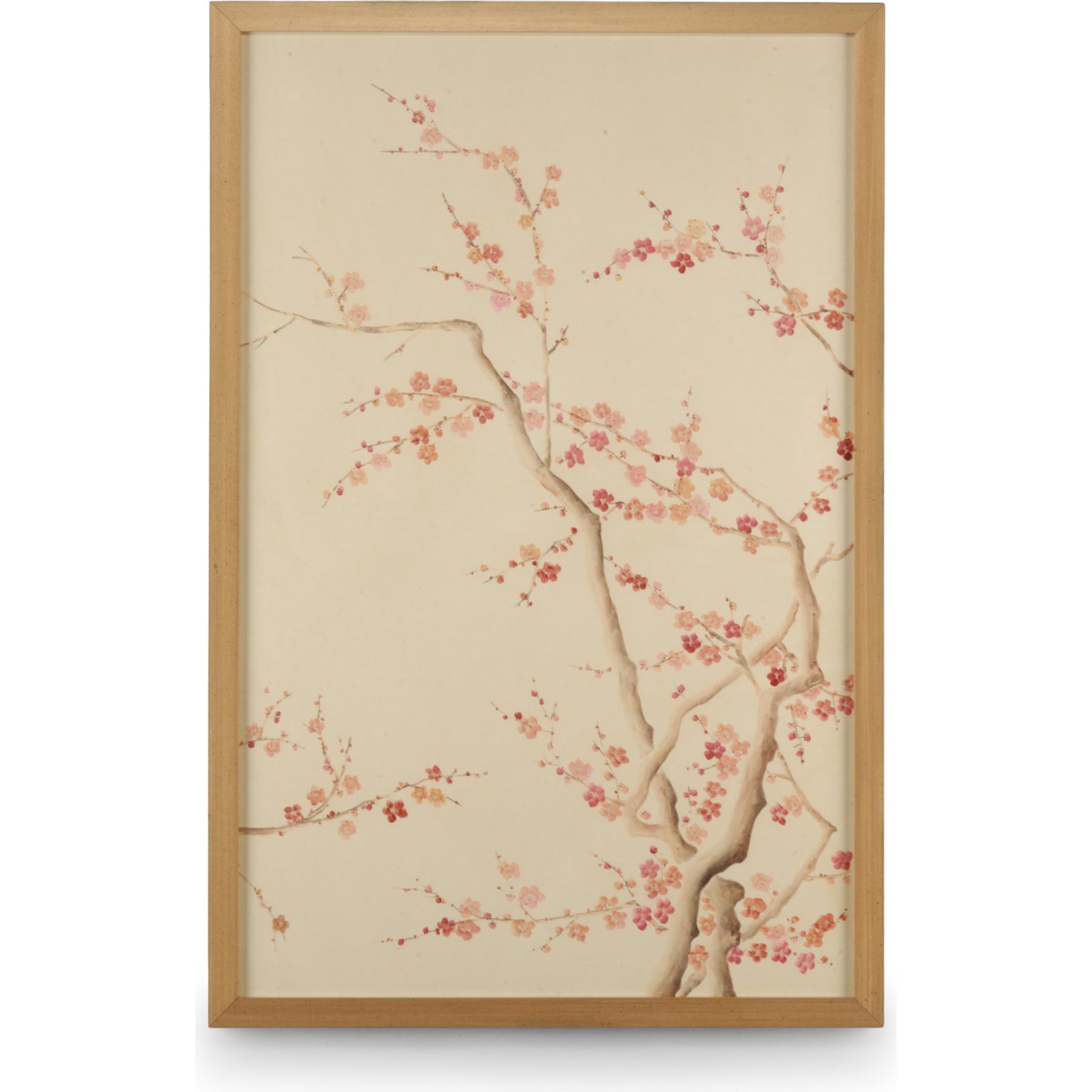 001 SR-382051 | Primary Silo | Blossom Silk Panel I by Chelsea House in gold frame with black sides. Made from watercolor on silk in a eclectic & global style.