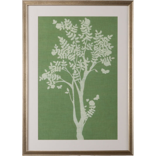 001 SR-384042 | Primary Silo | Tableau in Sage II by Chelsea House in single mat, antiqued silver frame. Made from giclee in a transitional style.