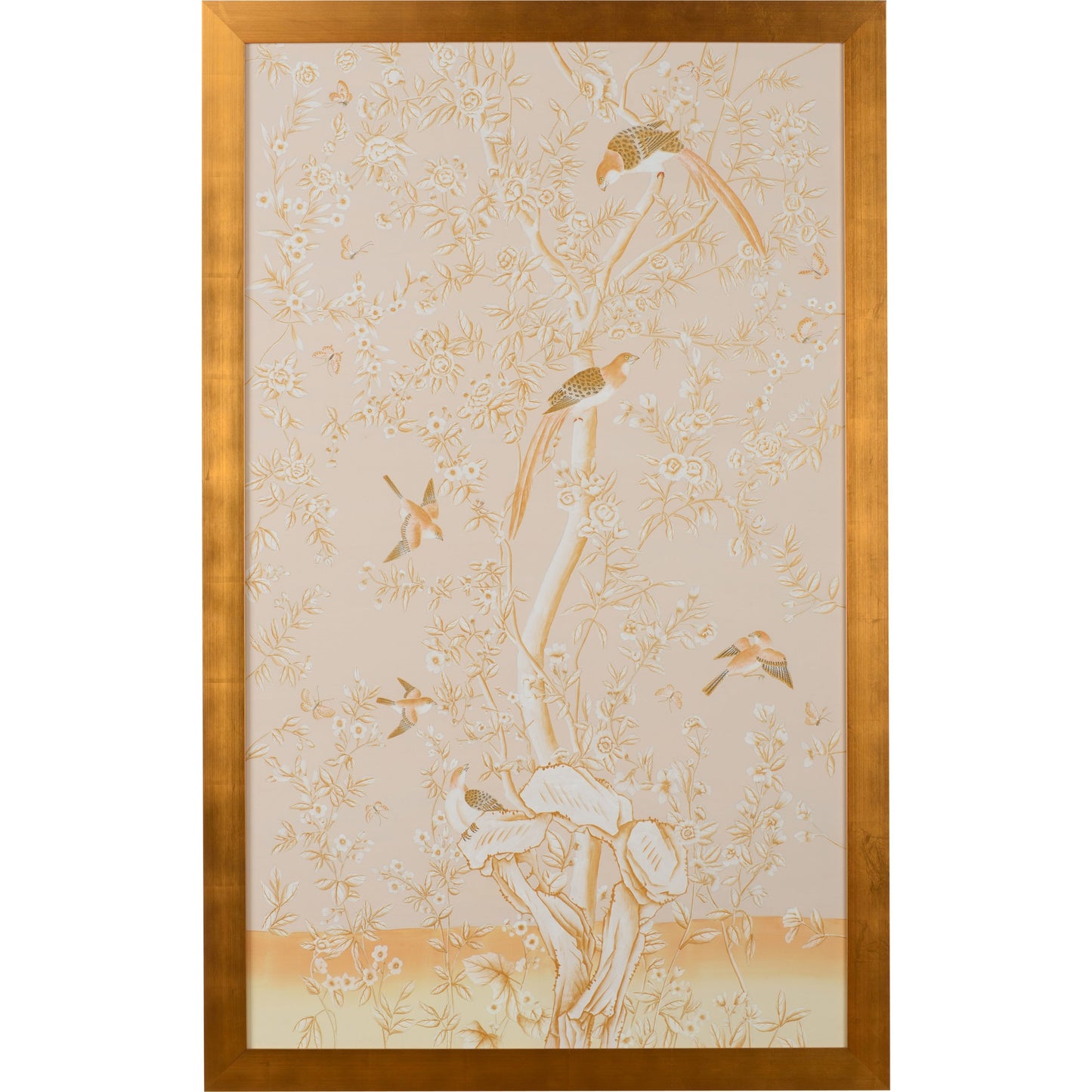 001 SR-382816 | Primary Silo | Gold Philadelphia Panel-A by Chelsea House in gold. Made from watercolor on silk in a transitional style.