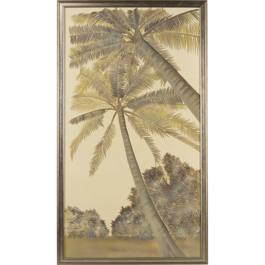 Island Palm II by Chelsea House. Made from watercolor on silk in a coastal style.