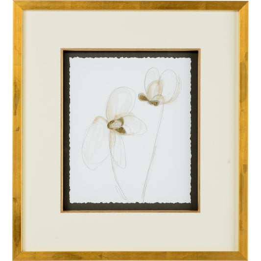 001 SR-382716 | Primary Silo | Garden Gestures III by Chelsea House in print with gold leaf. Made from hand embellished glicee in a modern style.