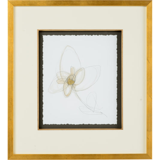 001 SR-382717 | Primary Silo | Garden Gestures IV by Chelsea House in print with gold leaf. Made from hand embellised glicee in a modern style.