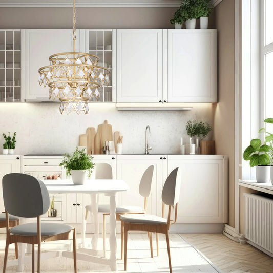 Fleur Chandelier by Varaluz in french gold. Made from unique in a traditional style.