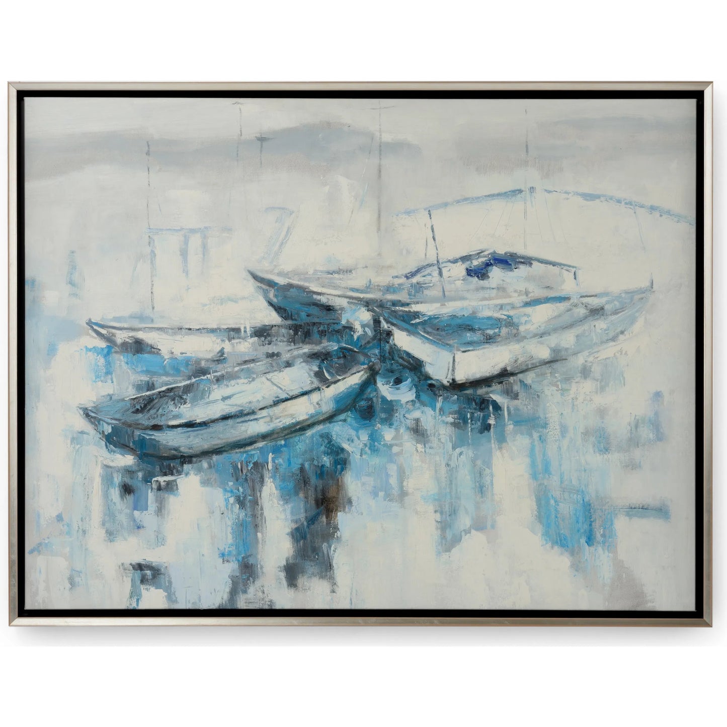 001 SI-2334846 | Primary Silo | Harbor Scene by Chelsea House in blue and oil paint. Made from unique in a coastal style.