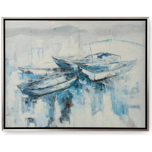 Harbor Scene by Chelsea House in blue and oil paint. Made from unique in a coastal style.