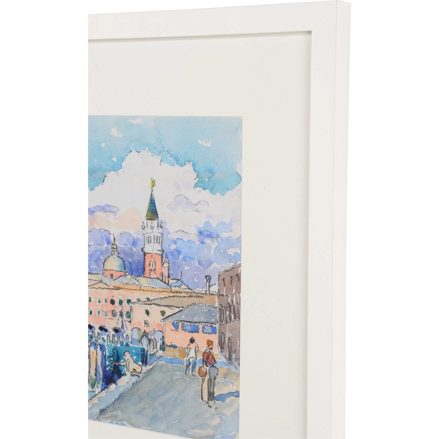 002 SI-2335044 | Additional Silo | Venetian Views II by Chelsea House in blue and framed, glass. Made from unique in a unique style.