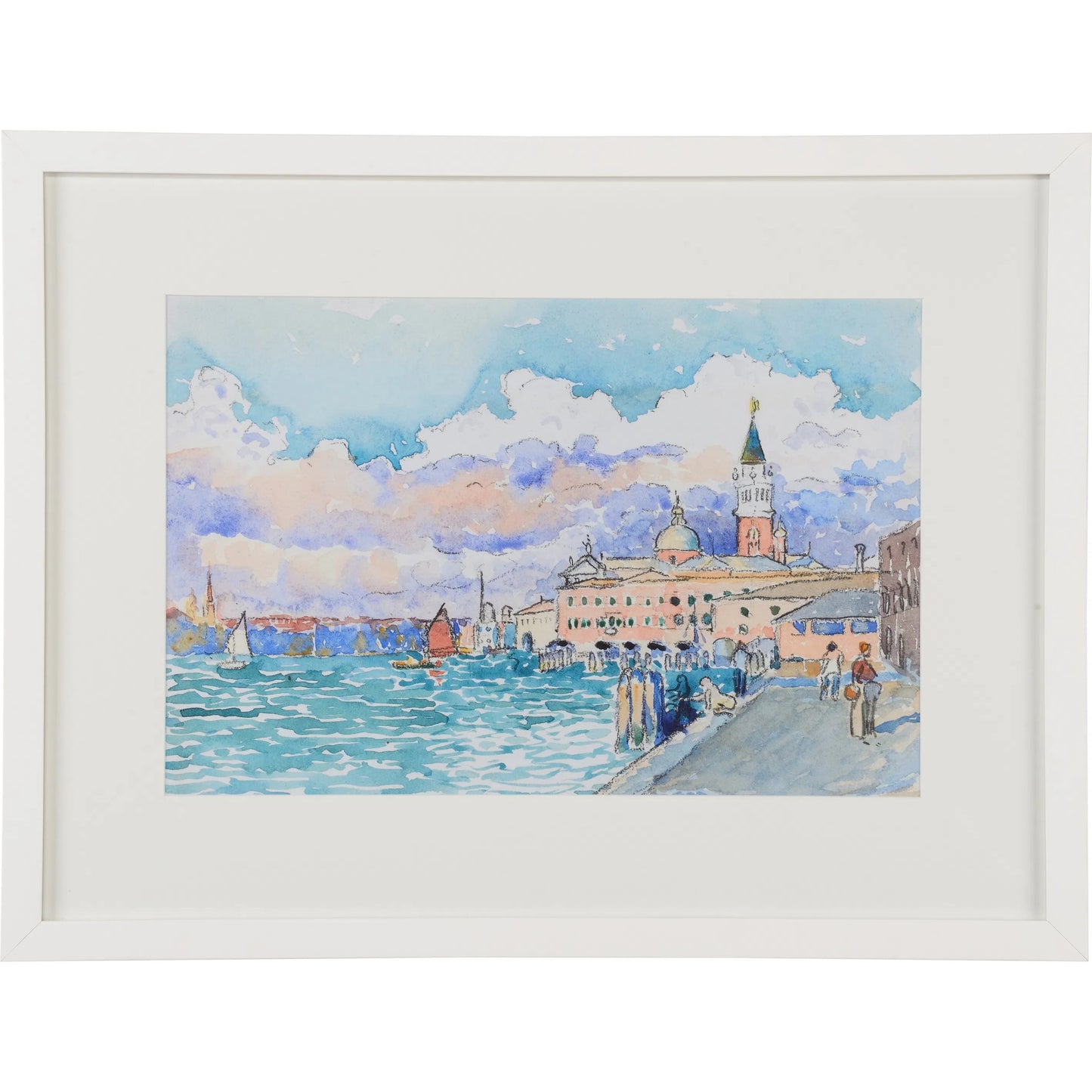 001 SI-2335044 | Primary Silo | Venetian Views II by Chelsea House in blue and framed, glass. Made from unique in a unique style.