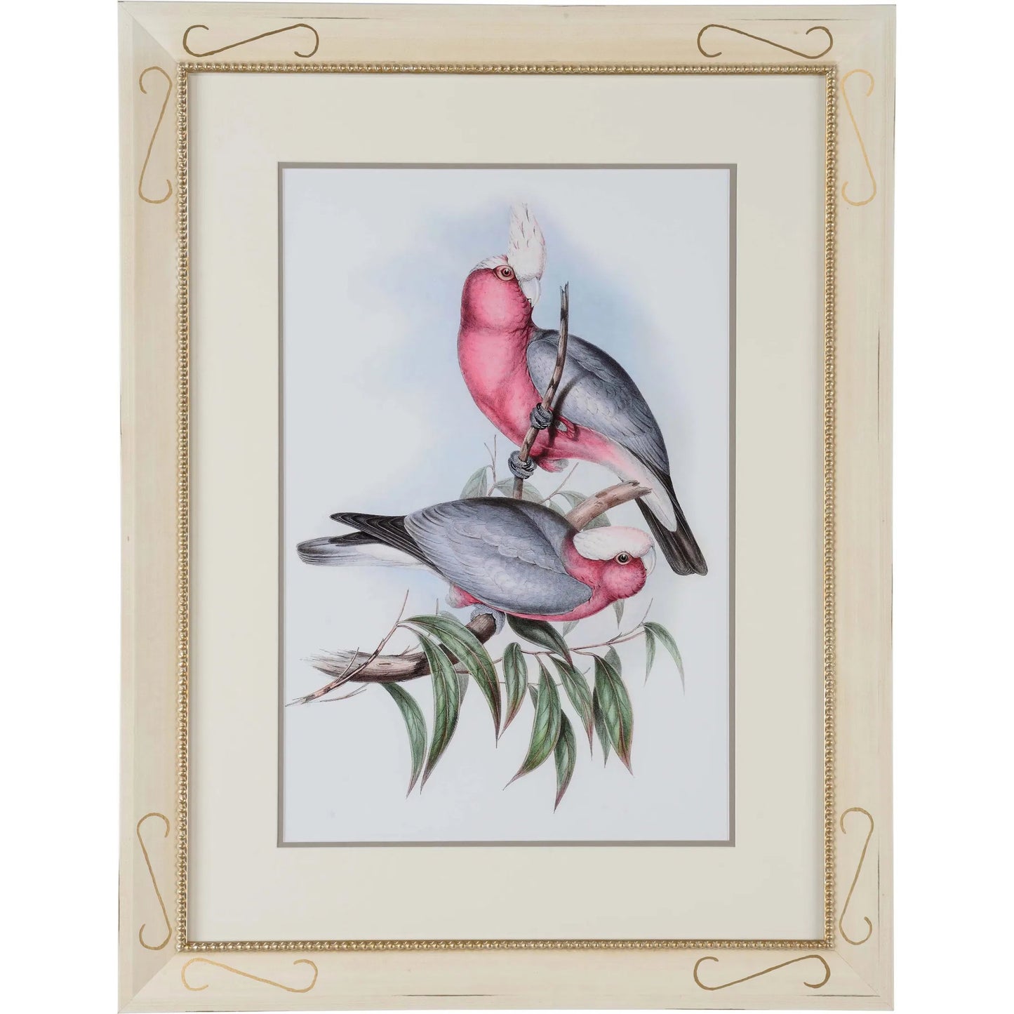 001 SI-2334931 | Primary Silo | Pastel Parrots II by Chelsea House in white, cream and painted. Made from unique in a traditional style.