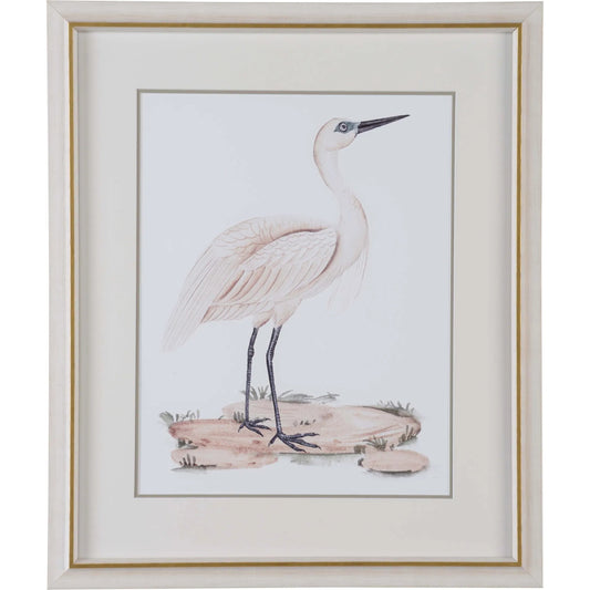 001 SI-2334658 | Primary Silo | A White Heron II by Chelsea House in white, cream and giclee print. Made from unique in a coastal style.
