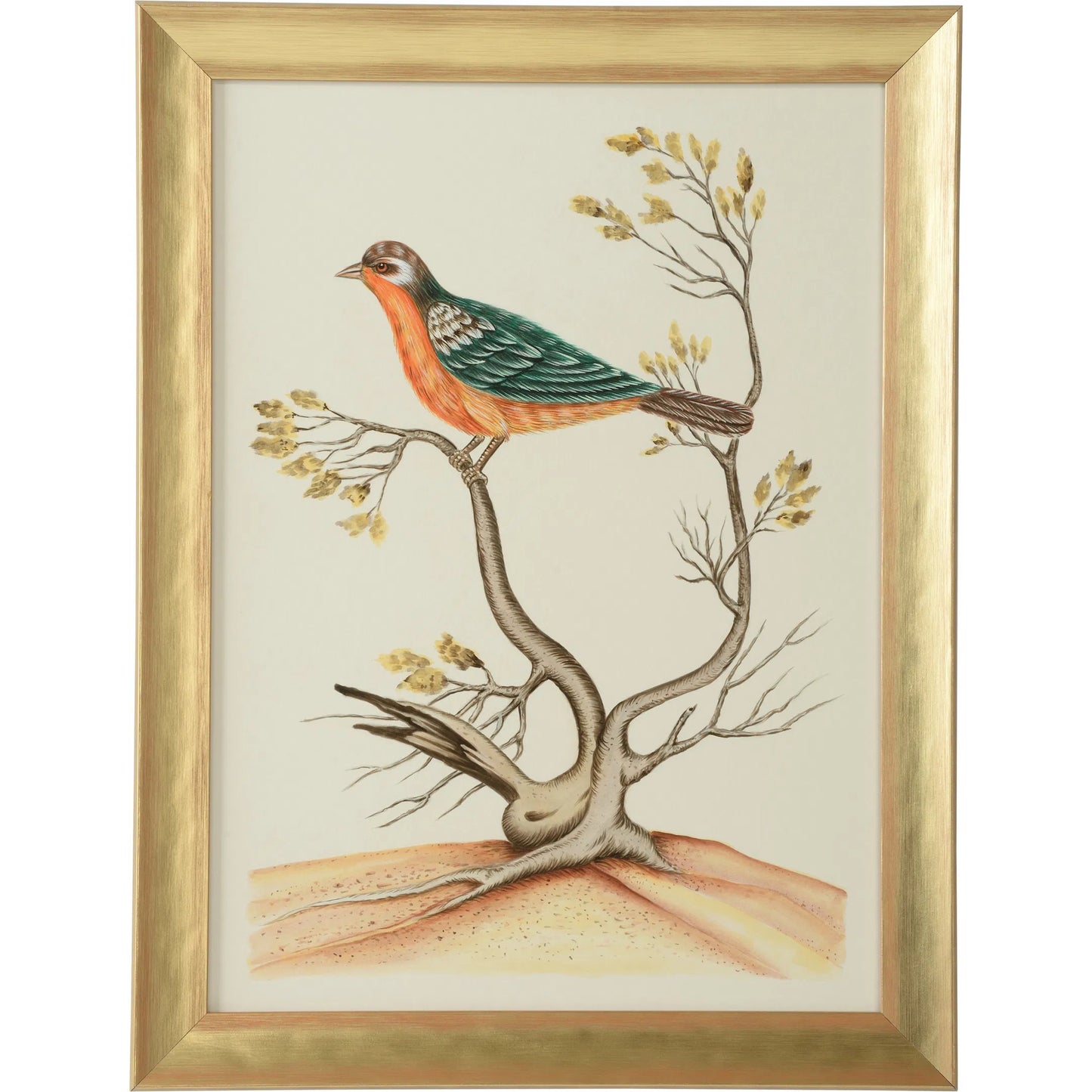 001 SI-2335045 | Primary Silo | Watercolor Birds B by Chelsea House in white, cream and champagne. Made from unique in a traditional style.