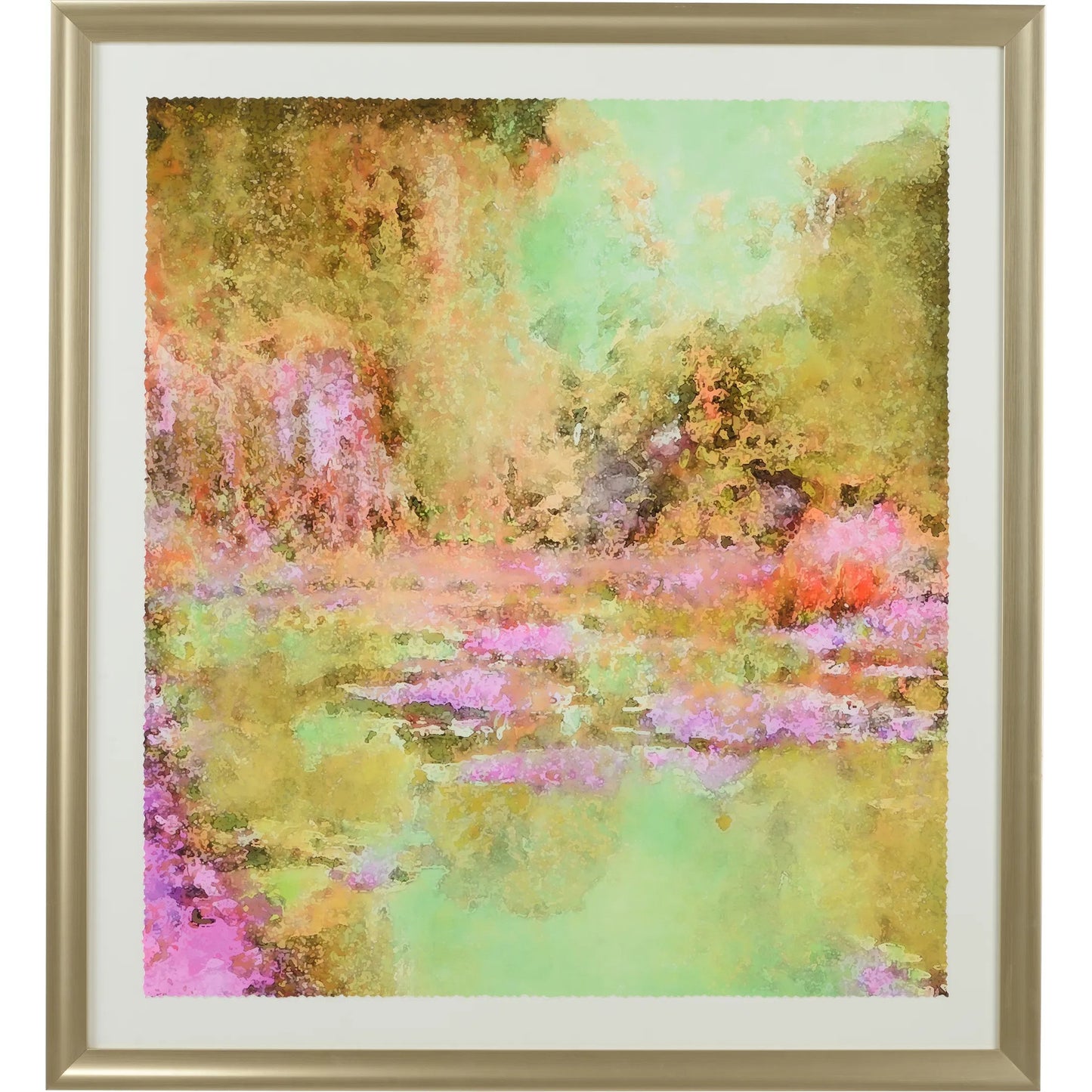 001 SI-2334907 | Primary Silo | Monet's Garden by Chelsea House in pink, green and gold. Made from fine art paper in a traditional style.