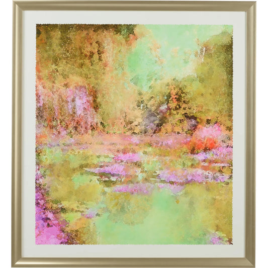 Monet's Garden by Chelsea House in pink, green and gold. Made from fine art paper in a traditional style.
