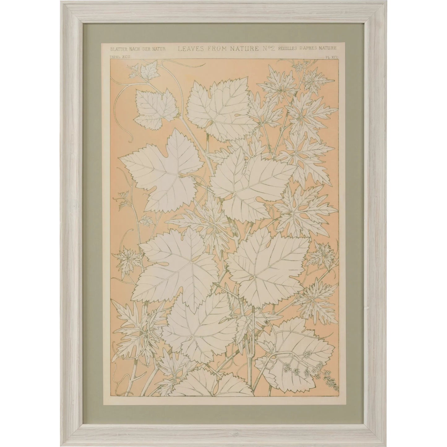001 SI-2387764 | Primary Silo | Leaves from Nature No.2 by Chelsea House in whitewashed, sage, clear. Made from unique in a unique style.