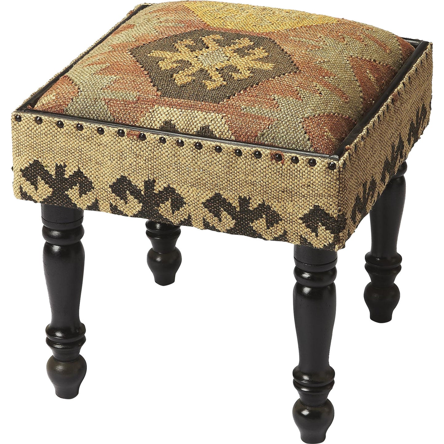 001 S-242571 | Additional Silo | Mesquite Jute Stool by Butler Specialty Company in multi-color and mountain lodge. Made from acacia wood solids, mdf, urethane foam, cotton, jute rug in a eclectic & global style.
