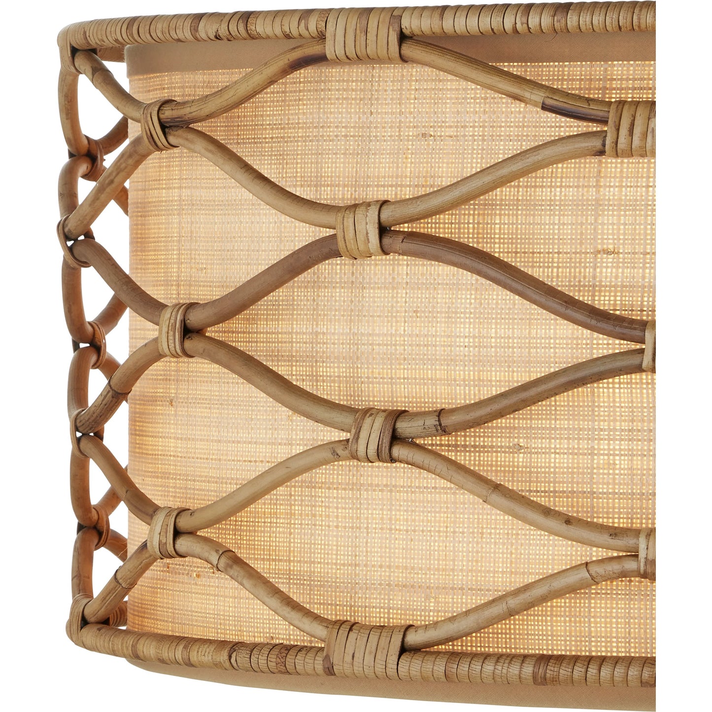 002 SI-2191802 | Additional Silo | Partita Pendant by Currey and Company in saddle tan, natural. Made from wrought iron, rattan in a modern style.