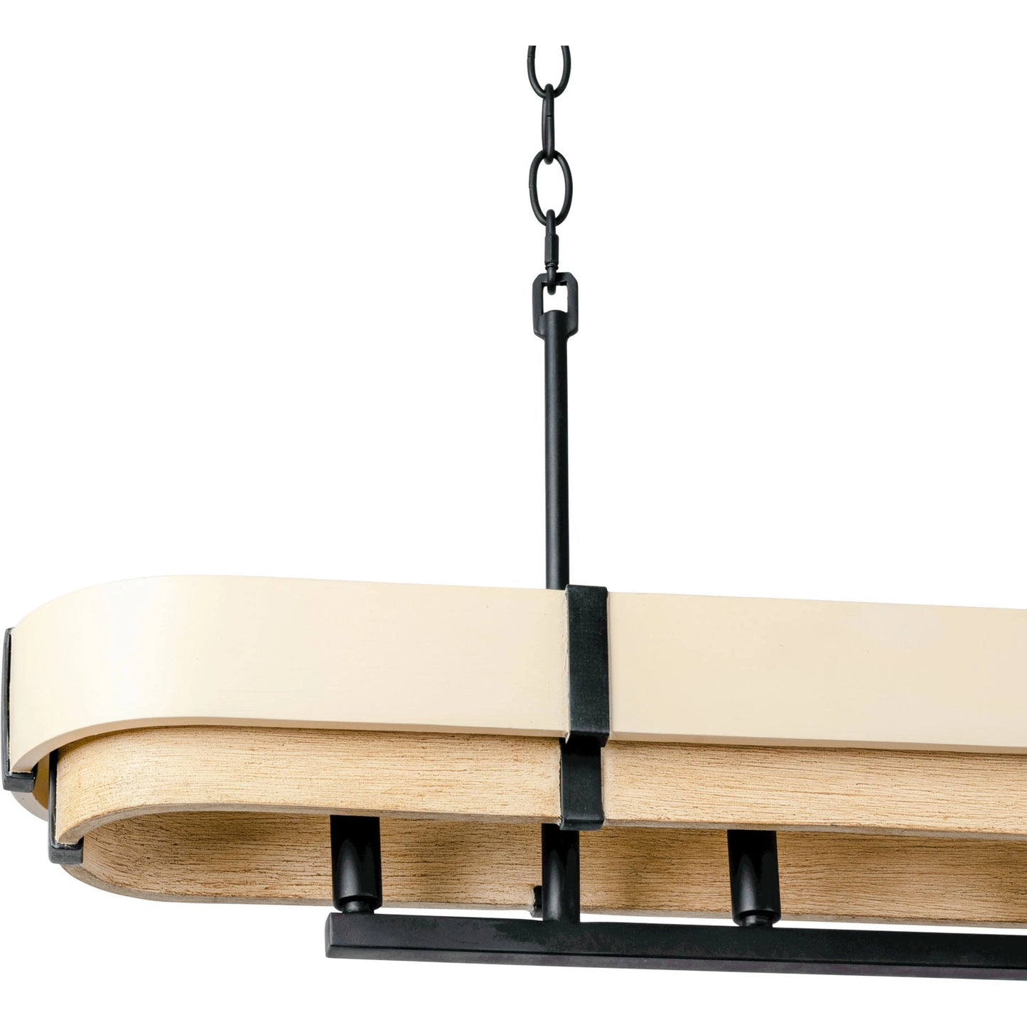 007 SI-2025813 | Closeup | Blonde Moment Linear Pendant by Varaluz in matte black/honey/medium oak. Made from unique in a modern style.