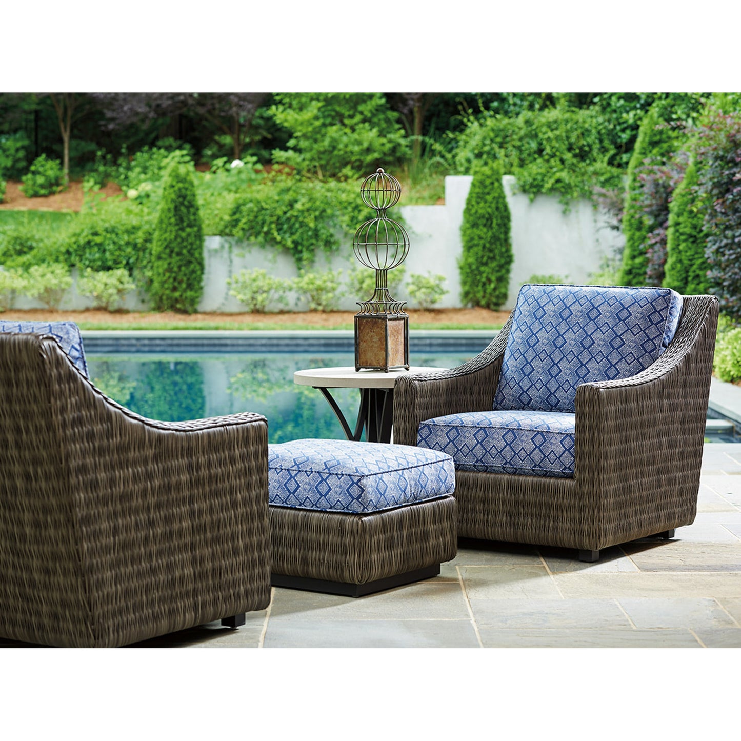 003 SR-836715 | Lifestyle | Cypress Point Ocean Terrace Ottoman by Tommy Bahama Outdoor. Made from unique in a coastal style.