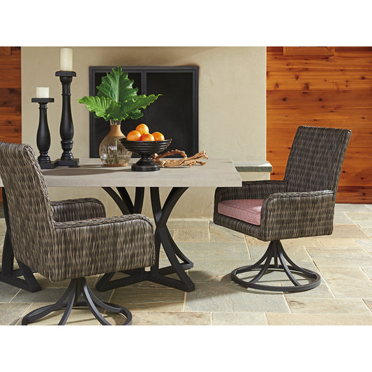 Cypress Point Ocean Terrace Arm Dining Chair Swivel Rocker by Tommy Bahama Outdoor. Made from unique in a coastal style.