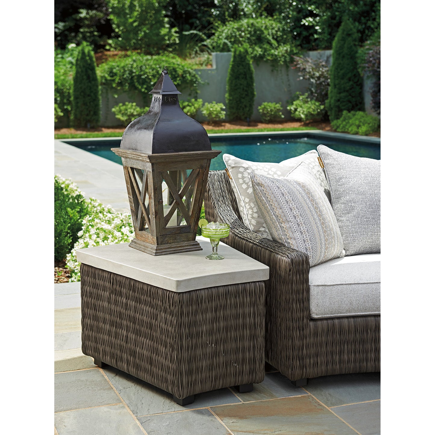 004 SR-836574 | Lifestyle | Cypress Point Ocean Terrace Accent Table by Tommy Bahama Outdoor. Made from unique in a coastal style.