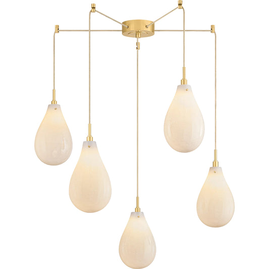 001 SI-2374341 | Primary Silo | Ironwood 5-Light Chandelier by Hudson Valley in aged brass. Made from steel in a modern style.