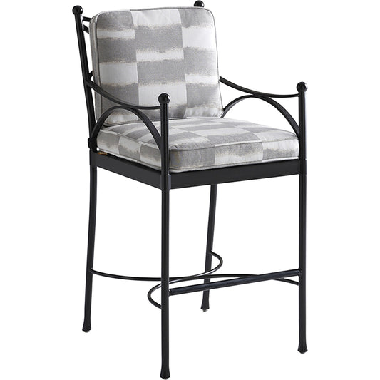 001 SR-836586 | Primary Silo | Pavlova Bar Stool by Tommy Bahama Outdoor in grey and graphite. Made from unique in a transitional style.