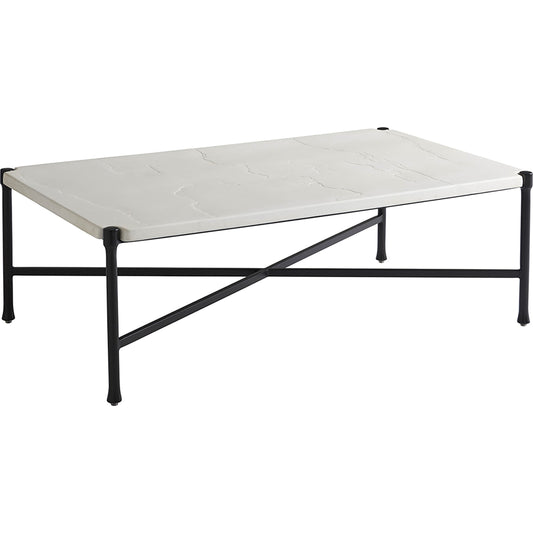 Pavlova Rectangular Cocktail Table by Tommy Bahama Outdoor in textured graphic white. Made from unique in a modern style.