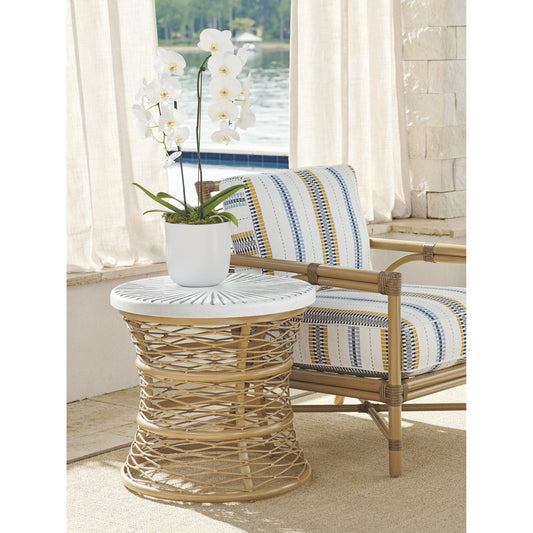 Key Largo Round End Table by Tommy Bahama Outdoor. Made from unique in a coastal style.