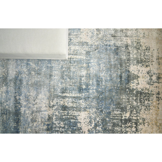 Reflections 3924 Rug by Exquisite Rugs in blue, ivory. Made from bamboo silk in a unique style.