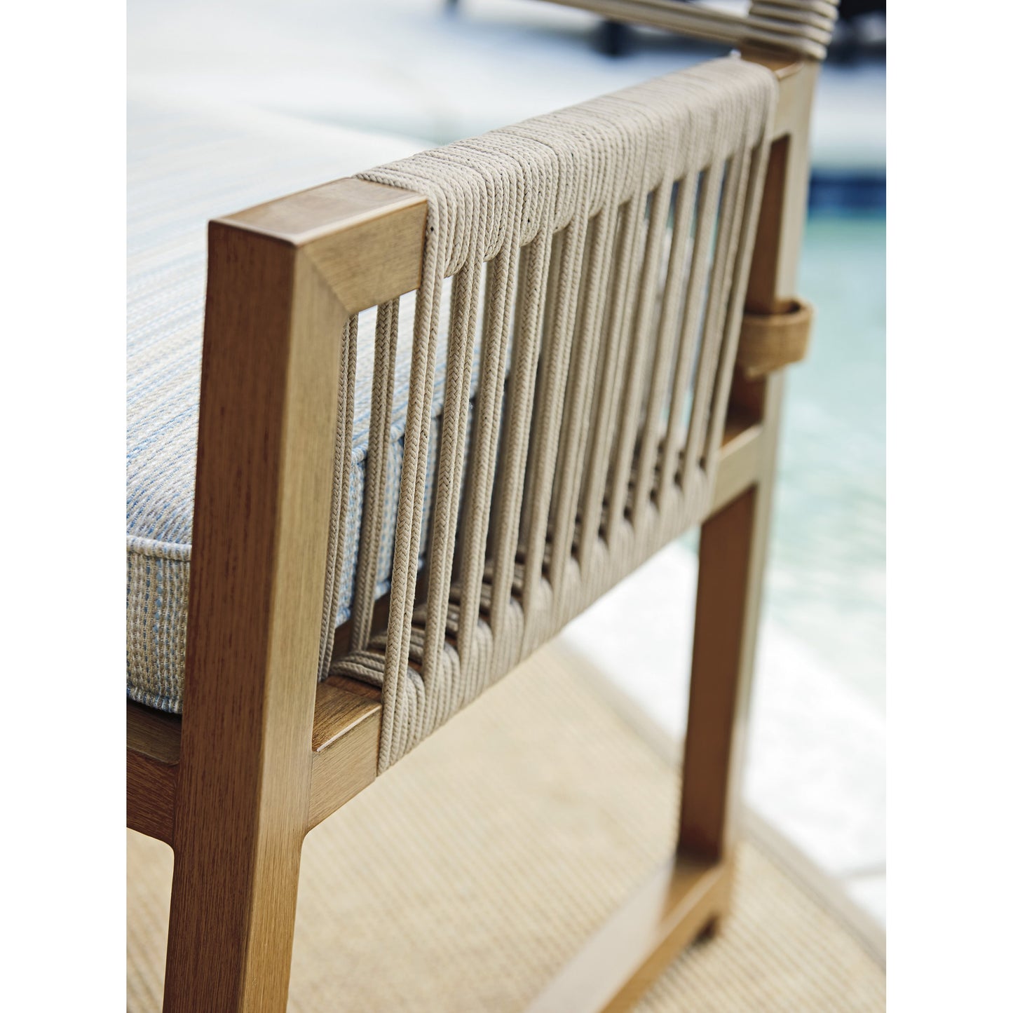 003 SR-836580 | Additional Silo | Cypress Point Ocean Terrace Arm Dining Chair by Tommy Bahama Outdoor in blue. Made from unique in a coastal style.