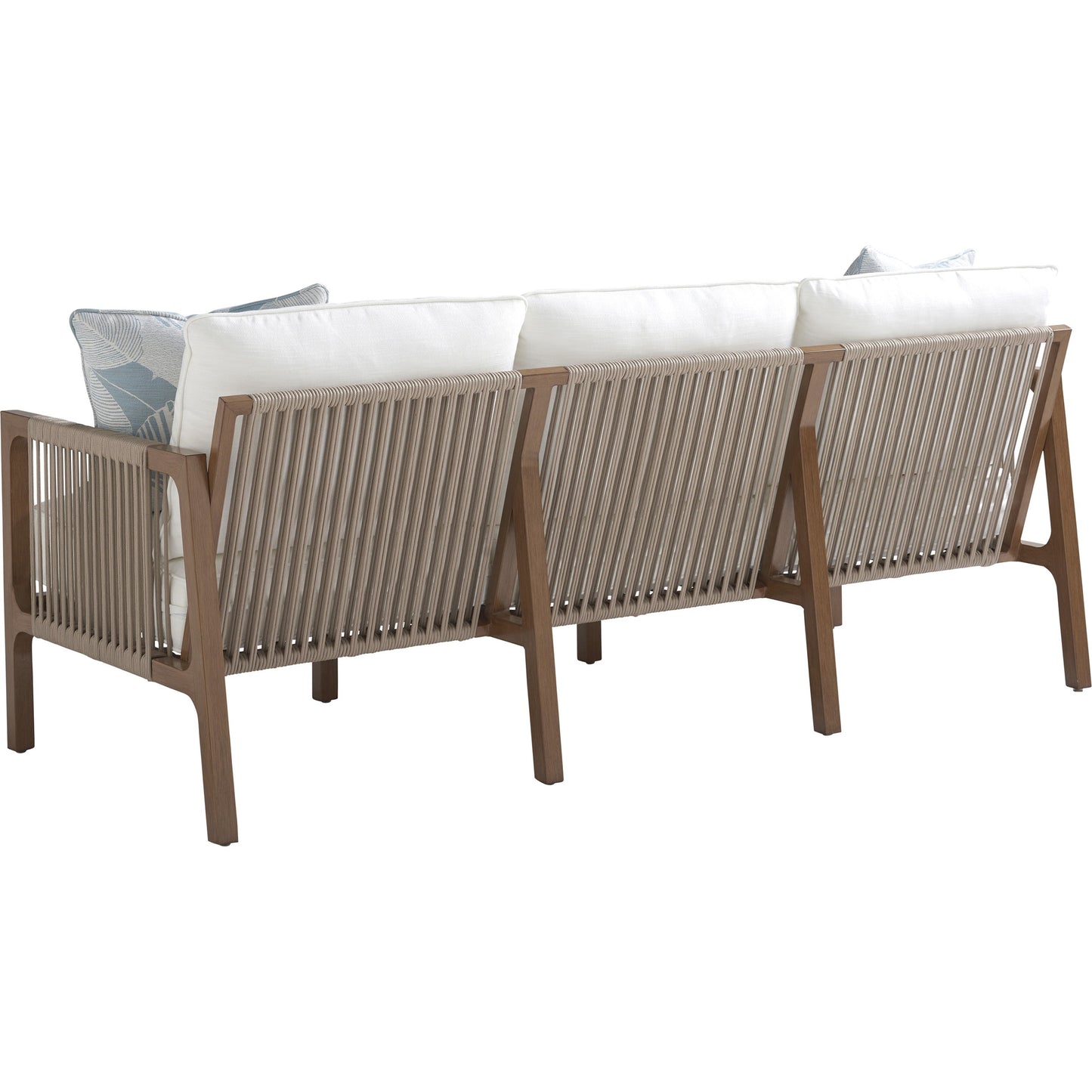 002 SR-836792 | Additional Silo | St. Tropez Sofa by Tommy Bahama Outdoor in white and natural teak. Made from unique in a coastal style.