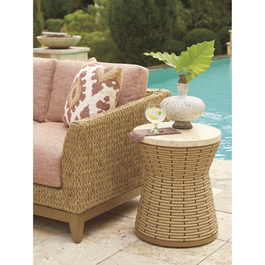 Los Altos Valley View Round Side Table by Tommy Bahama Outdoor. Made from unique in a coastal style.