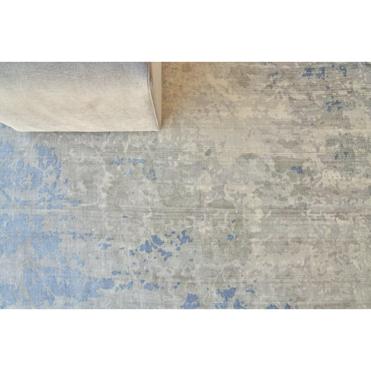 Cassina 3932 Rug by Exquisite Rugs in sky blue. Made from bamboo silk in a unique style.