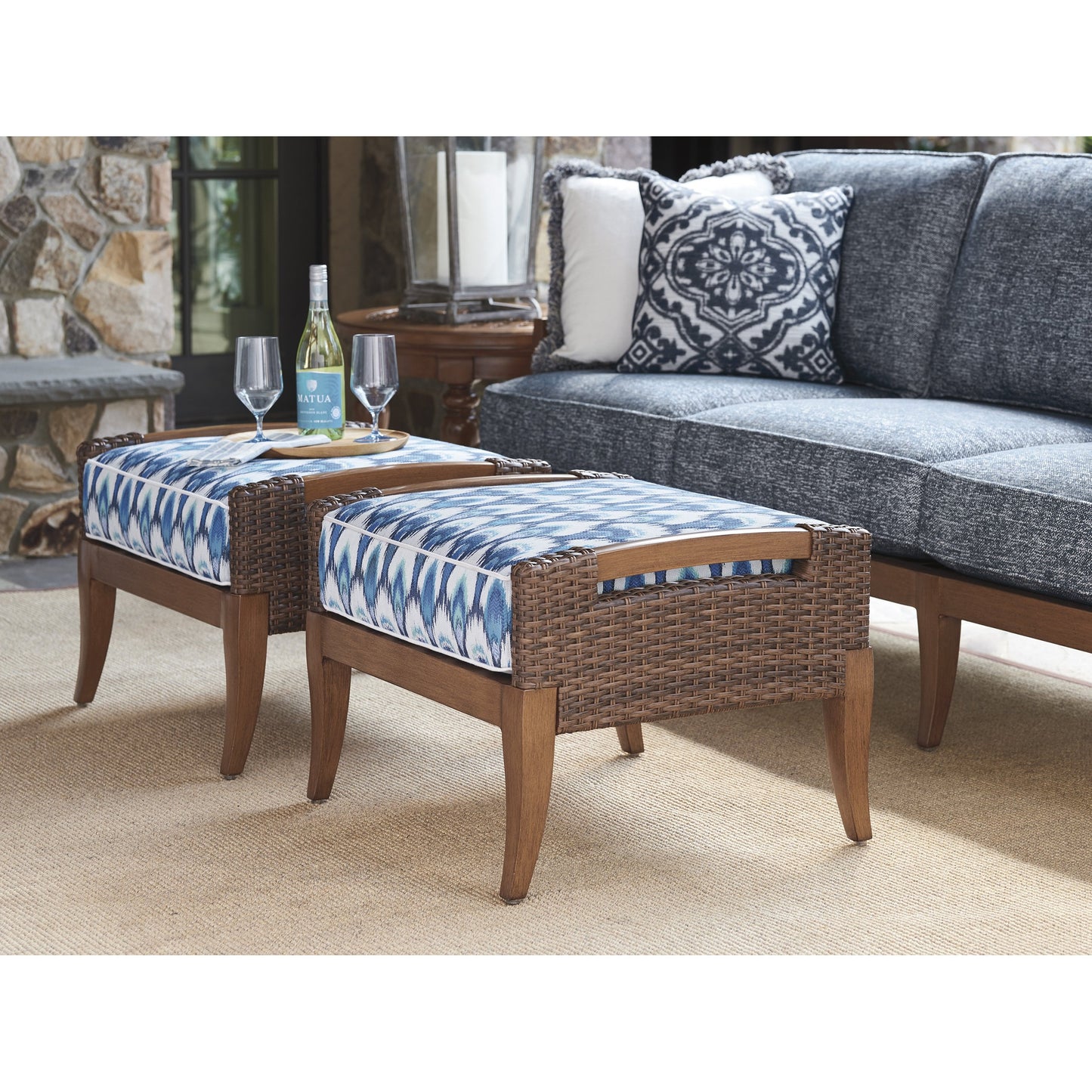 002 SI-1770870 | Lifestyle | Harbor Isle Ottoman by Tommy Bahama Outdoor. Made from unique in a coastal style.