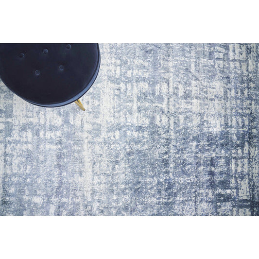 Antolini 3940 Rug by Exquisite Rugs in blue, ivory, gray. Made from bamboo silk in a unique style.