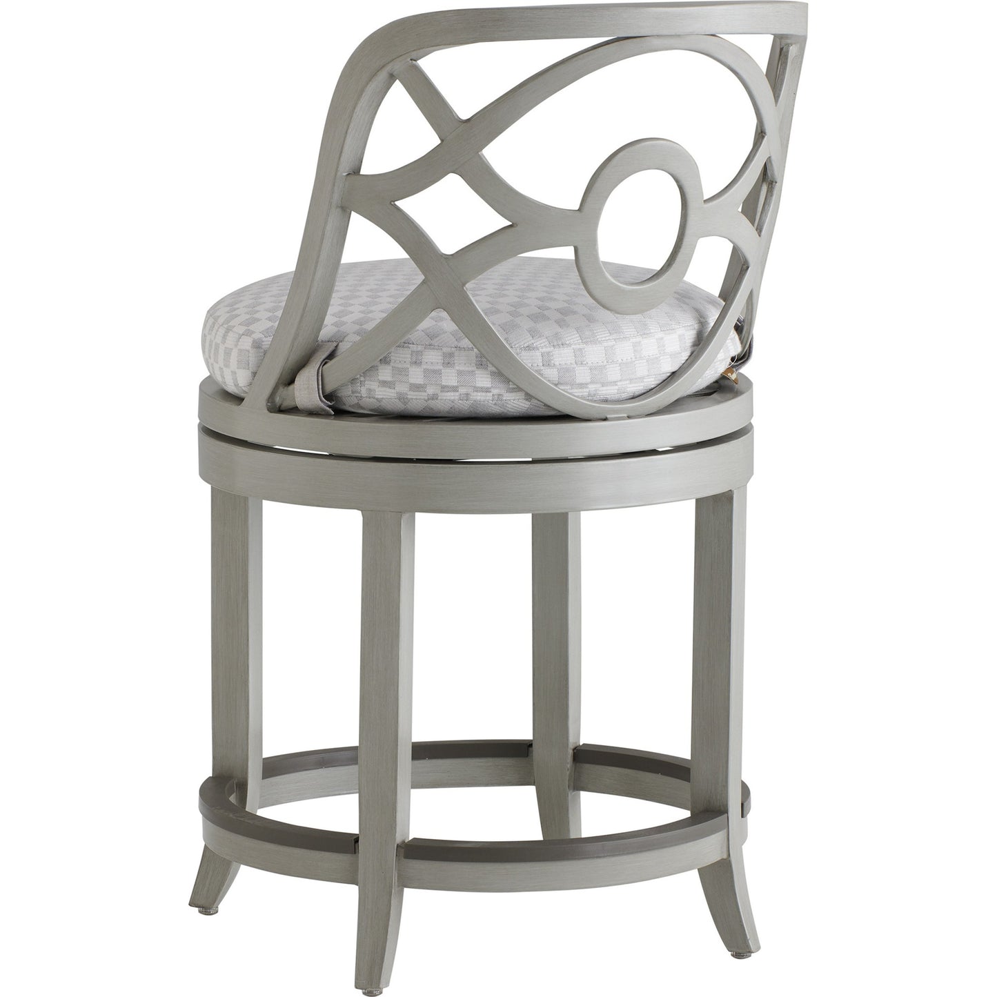 002 SI-1770917 | Additional Silo | Silver Sands Swivel Counter Stool by Tommy Bahama Outdoor in gray oyster shell. Made from unique in a transitional style.