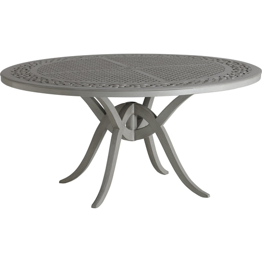 001 SI-1770911 | Primary Silo | Silver Sands Round Dining Table by Tommy Bahama Outdoor in gray oyster shell. Made from unique in a transitional style.