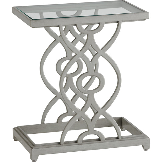 001 SI-1770906 | Primary Silo | Silver Sands Accent Table by Tommy Bahama Outdoor in gray oyster shell. Made from unique in a transitional style.