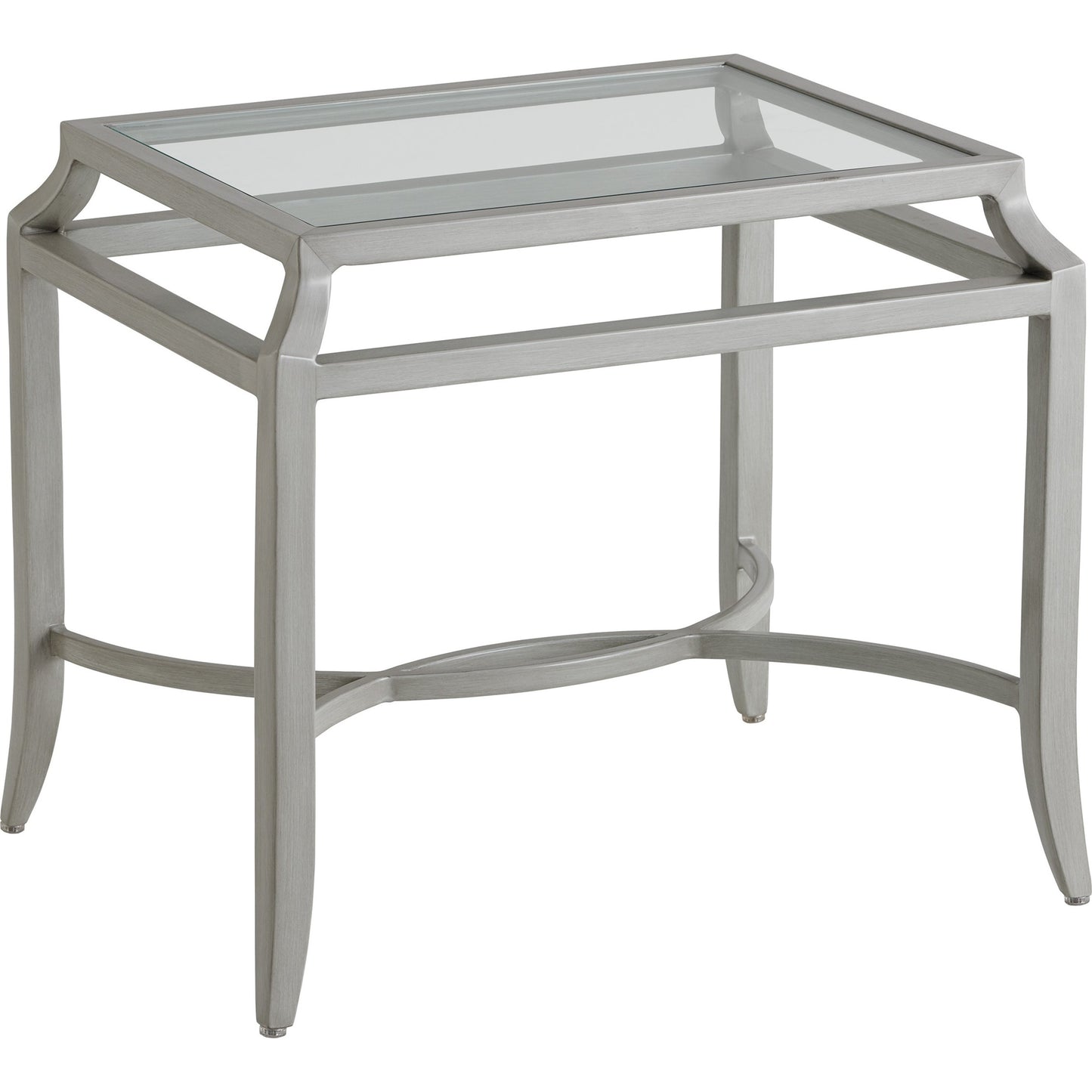 001 SI-1770909 | Additional Silo | Silver Sands End Table by Tommy Bahama Outdoor in gray oyster shell. Made from unique in a transitional style.